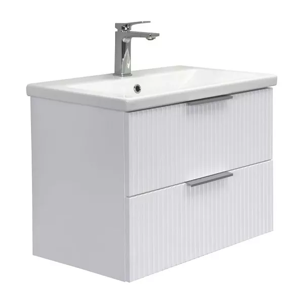 Тумба-умывальник "Лима-70П2" белый матовый с раковиной Como 70