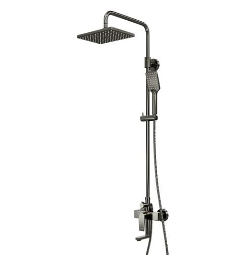 Душевой комплект со смесителем WasserKRAFT A18401 (оружейная сталь)