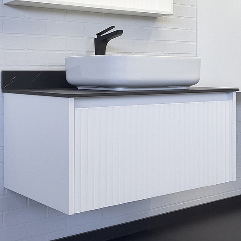 Тумба с раковиной Comforty "Марсель 75" со стол. Калакатта Блэк с раковиной Comforty Т-Y9378