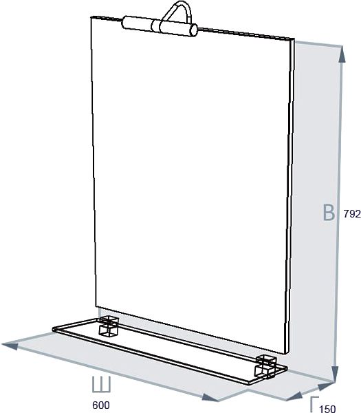 Зеркало-60,подсв, Диана (002.42.0600.001.01.01)
