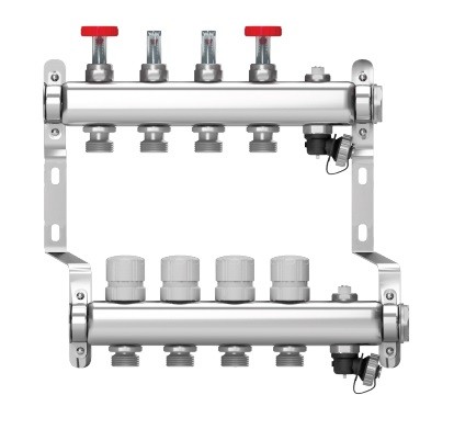 Коллекторная группа с расходомерами 5 в. 1"x3/4" НЕРЖ Wester MUFS