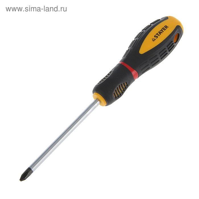 Отвертка STAYER "PROFI" PH2x100мм, двухкомп рукоятка, намагниченная, Cr-Mo